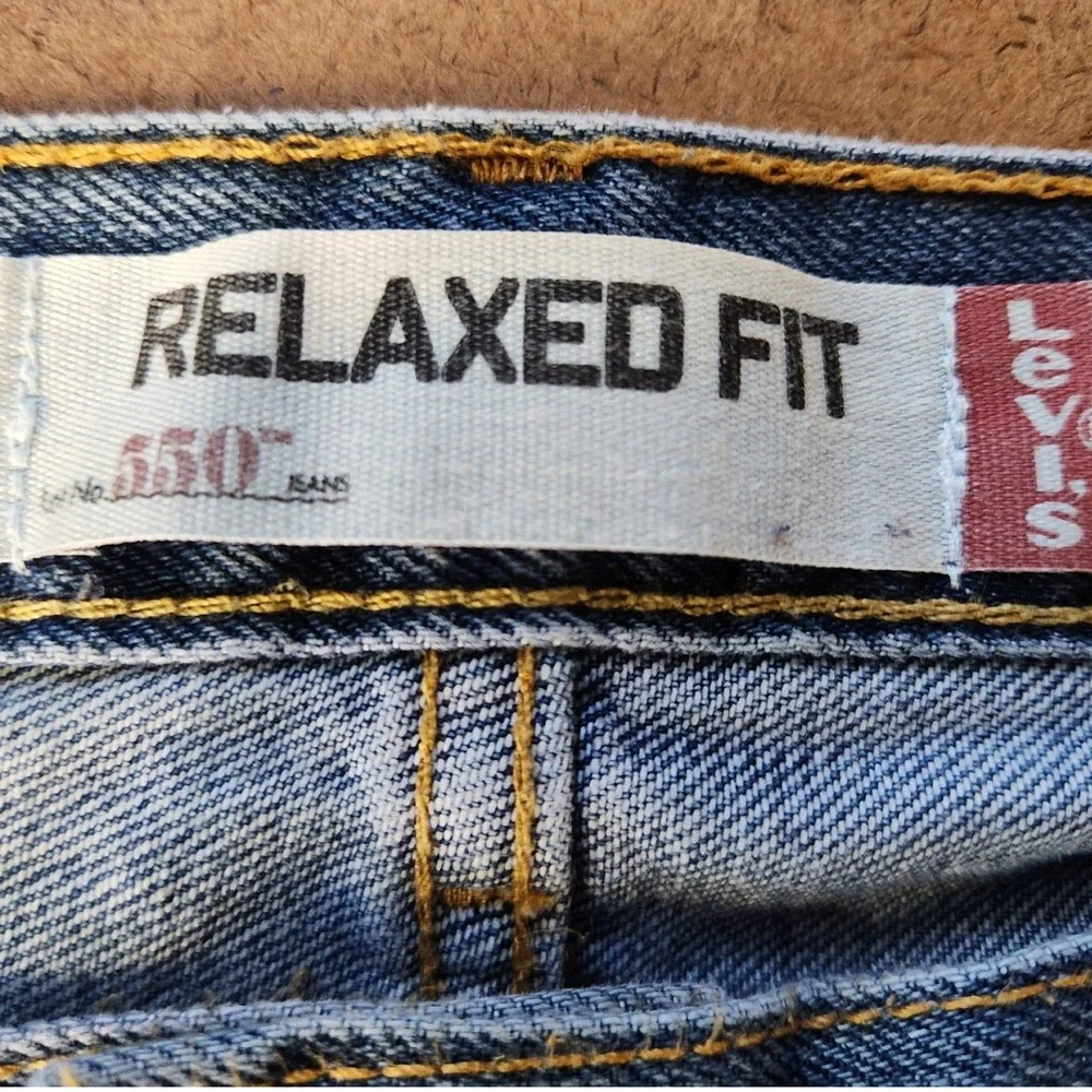 Levi's 550 Relaxed Fit Straight Blue Denim Jeans Men Big & Tall 46x30 Light Wash